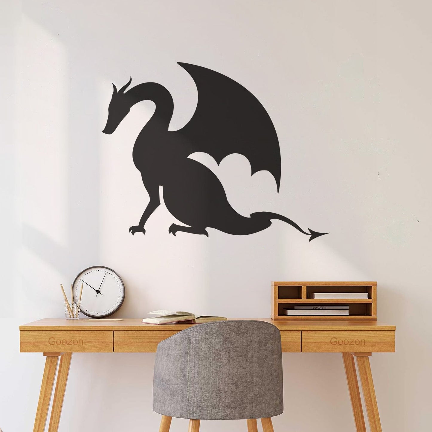 Wall Stickers Paster Paper Dragon Tale Monster Fire Breathing Fantasy Art Mural Painting