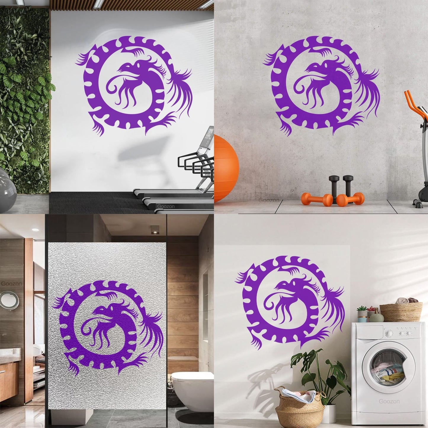 Wall Decals Paster Paper Oriental Mythological Chinese Funny Fantasy Dragon Glass Stickers