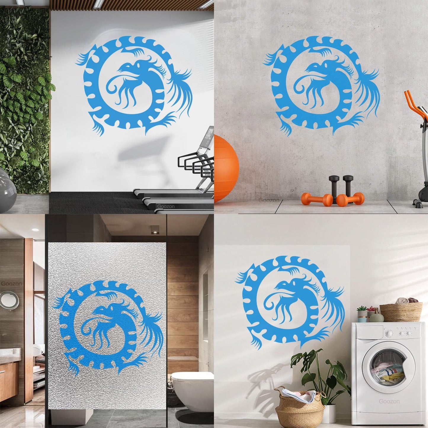 Wall Decals Paster Paper Oriental Mythological Chinese Funny Fantasy Dragon Glass Stickers