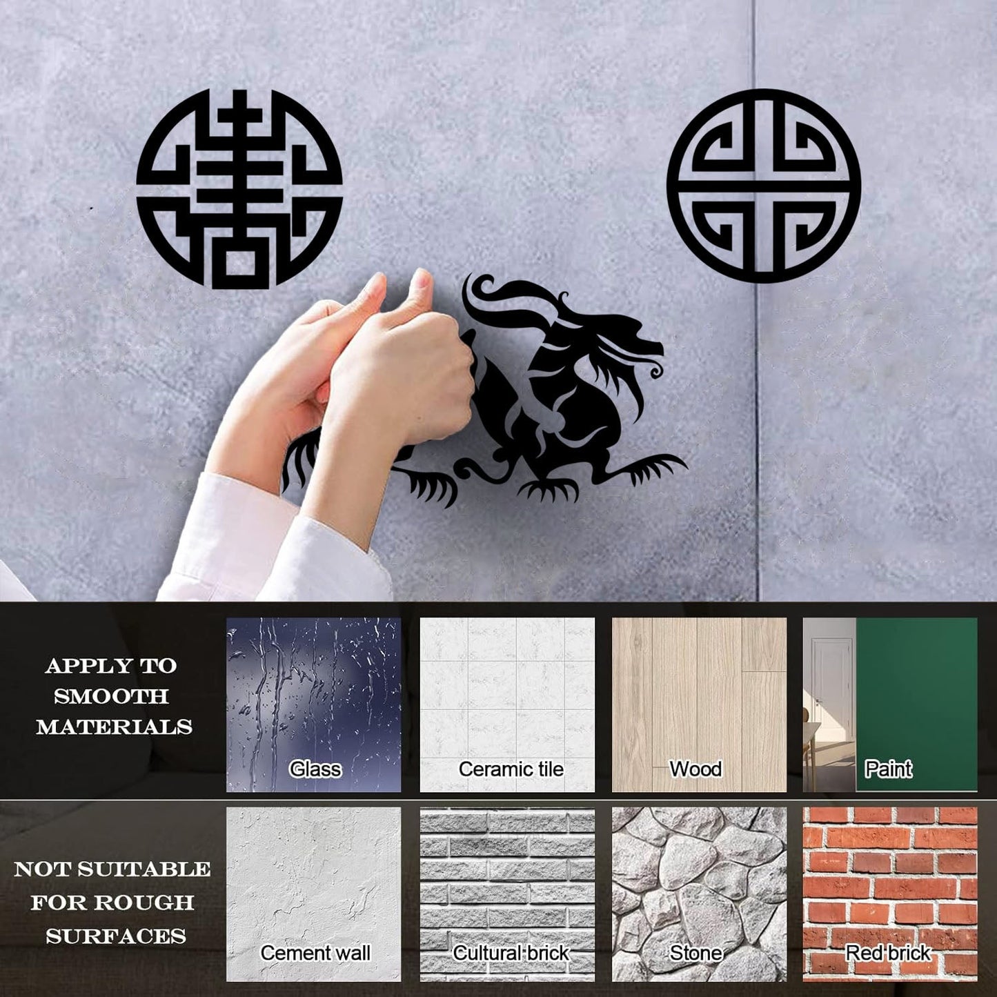 Vinyl Wall Stickers Oriental Mythological Chinese Fantasy Dragon Can Modify And Add Information