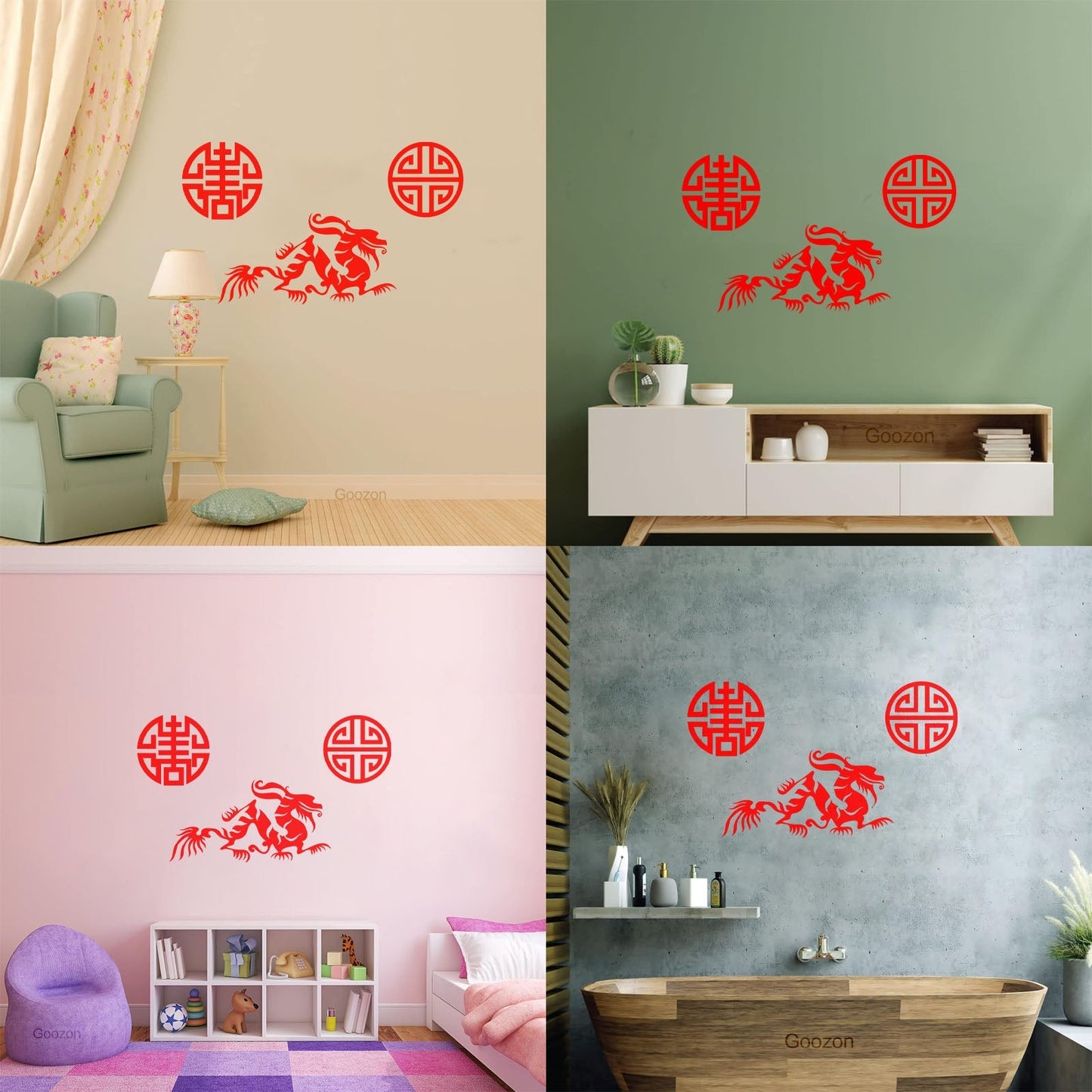 Vinyl Wall Stickers Oriental Mythological Chinese Fantasy Dragon Can Modify And Add Information