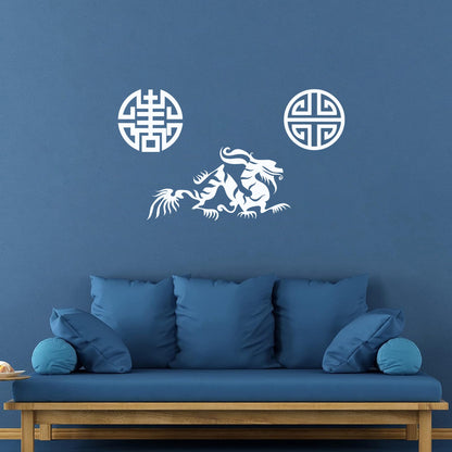 Vinyl Wall Stickers Oriental Mythological Chinese Fantasy Dragon Can Modify And Add Information