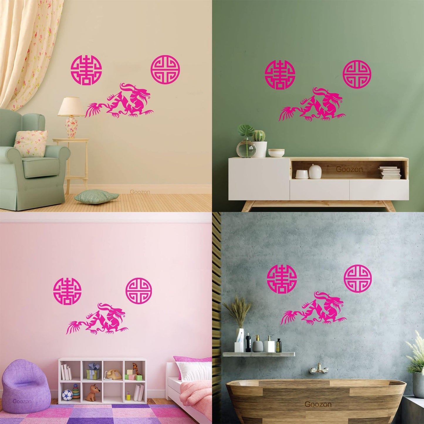 Vinyl Wall Stickers Oriental Mythological Chinese Fantasy Dragon Can Modify And Add Information