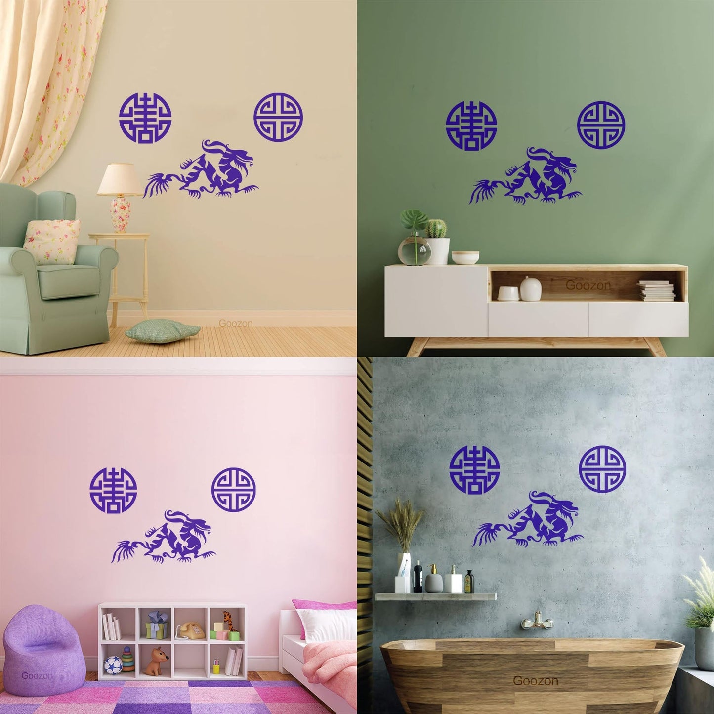 Vinyl Wall Stickers Oriental Mythological Chinese Fantasy Dragon Can Modify And Add Information