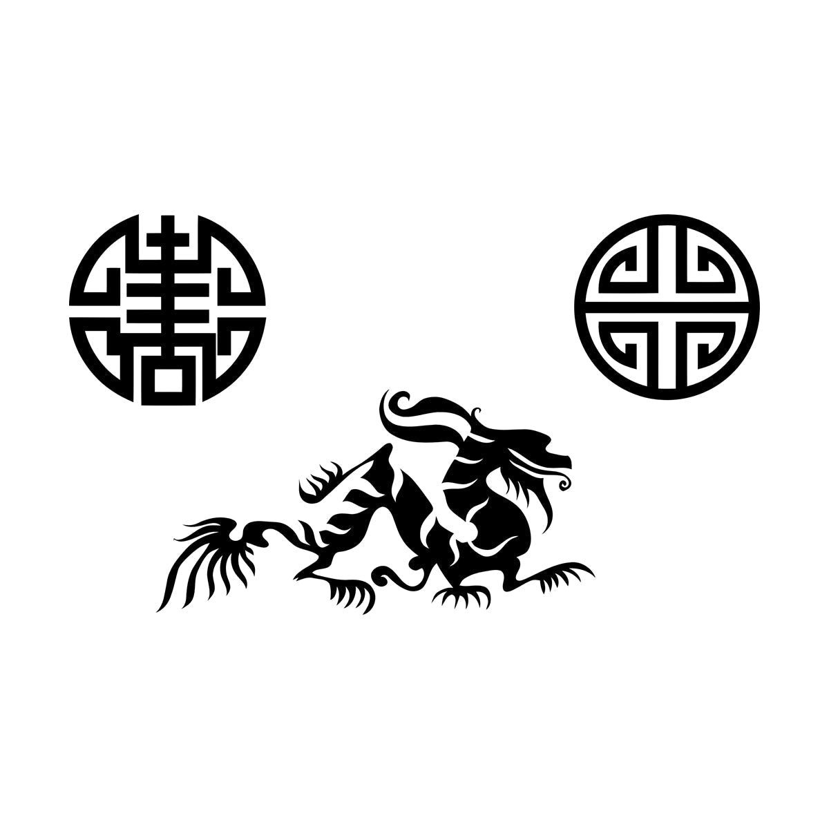 Vinyl Wall Stickers Oriental Mythological Chinese Fantasy Dragon Can Modify And Add Information