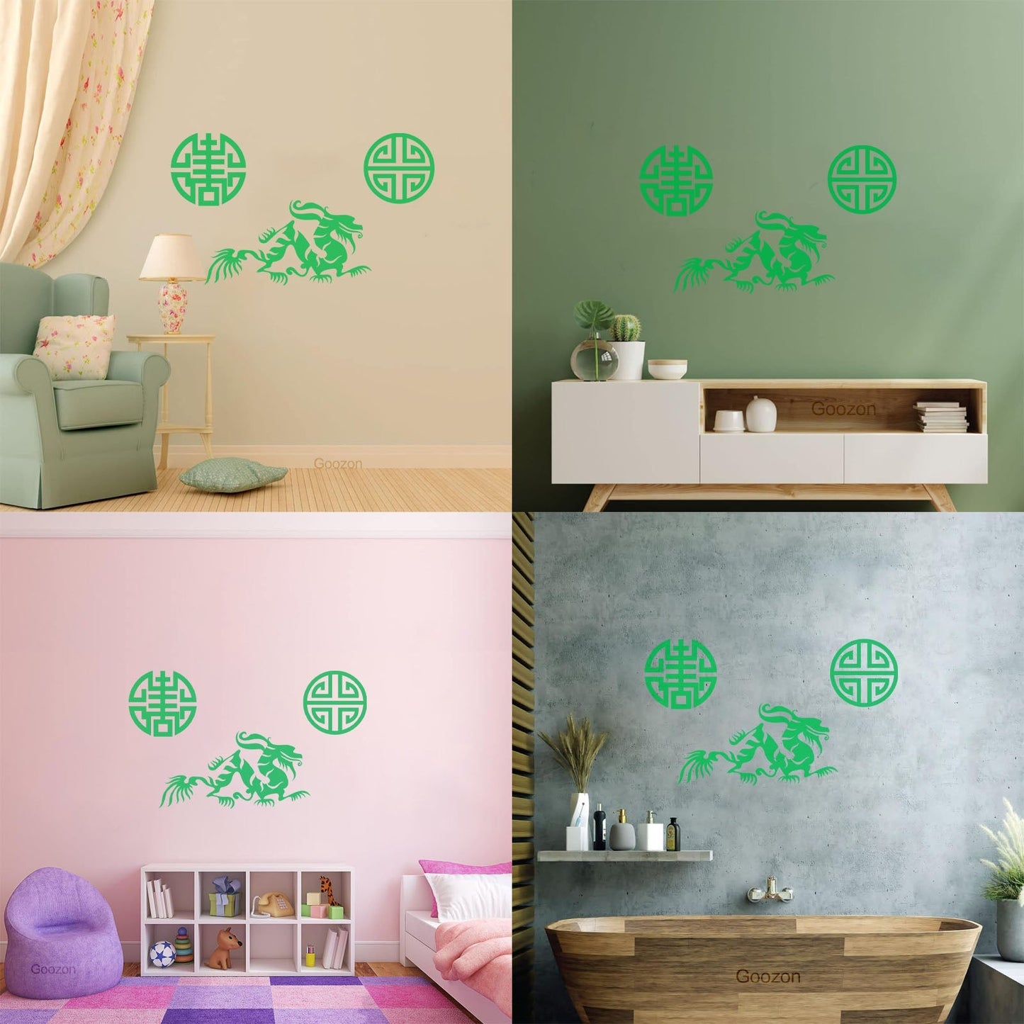 Vinyl Wall Stickers Oriental Mythological Chinese Fantasy Dragon Can Modify And Add Information