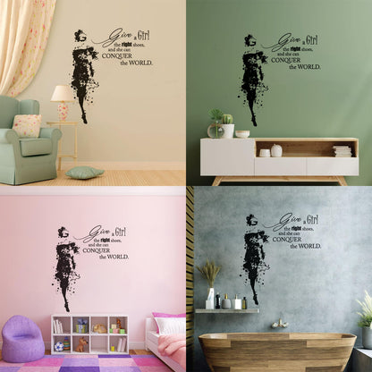 Vinyl Wall Decals Fashion Girl Dress With Words Quote Personalized Customization