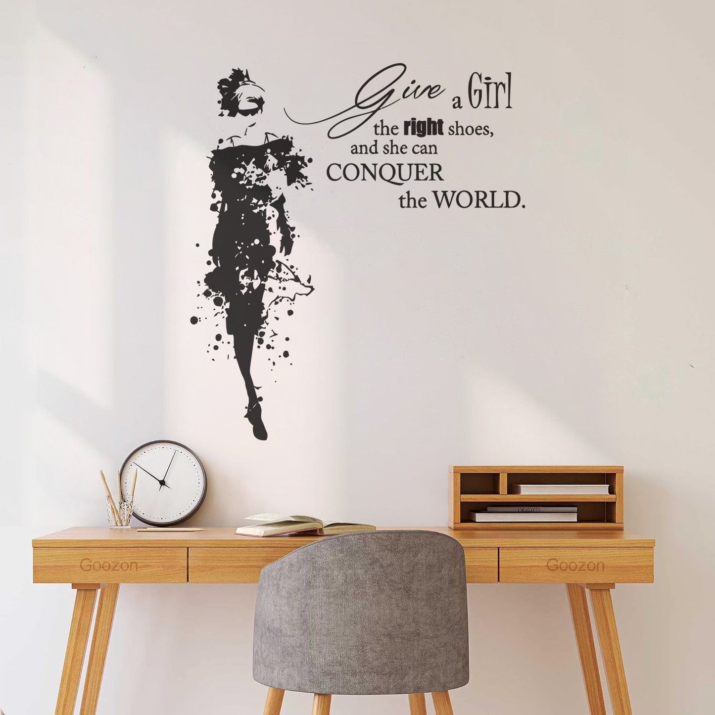 Vinyl Wall Decals Fashion Girl Dress With Words Quote Personalized Customization