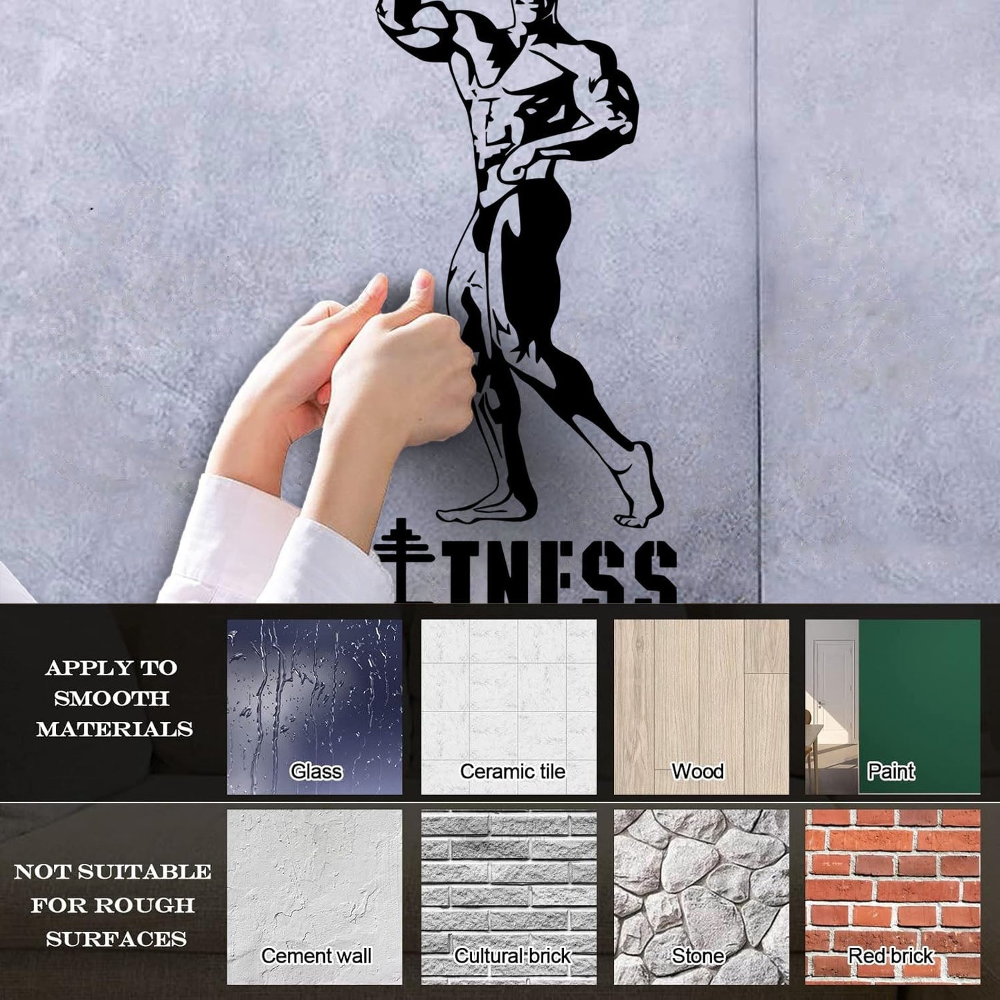 Training Fitnesscenter Bodybuilding Gymnastics Sports Engraving Decals Multi Color Selection