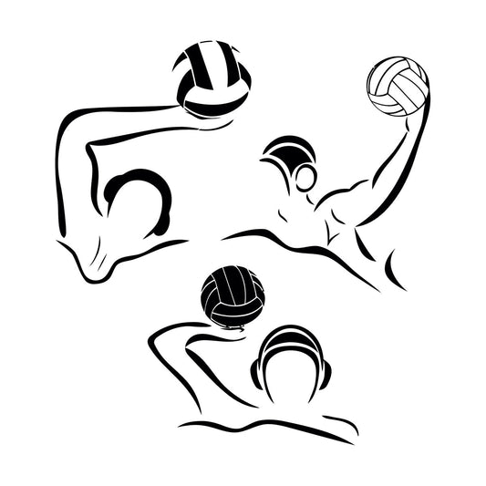 Wall Decals Pvc Water Polo Players Sport Personalized Customization