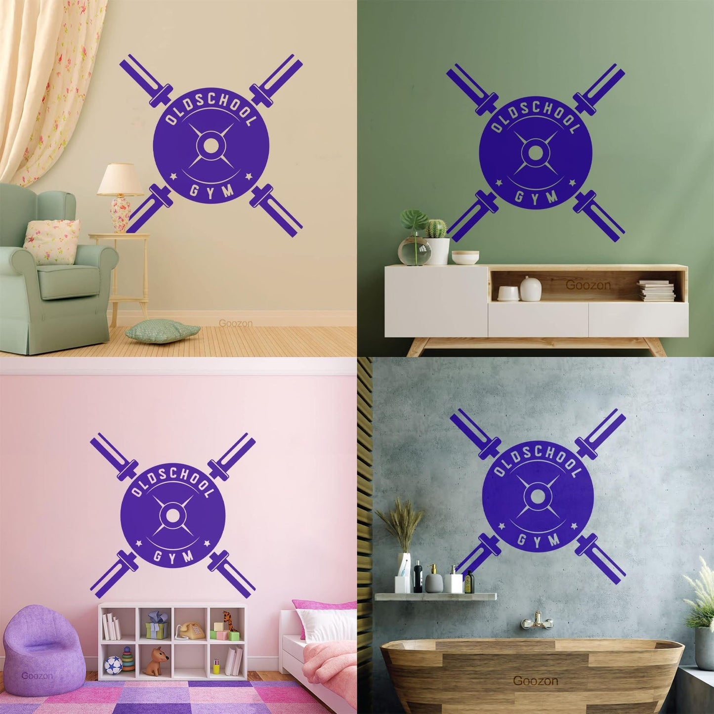 Fine Carving Stickers Workout Training Hall Oldschool Gymnastics Store Decoration