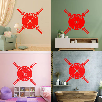 Fine Carving Stickers Workout Training Hall Oldschool Gymnastics Store Decoration