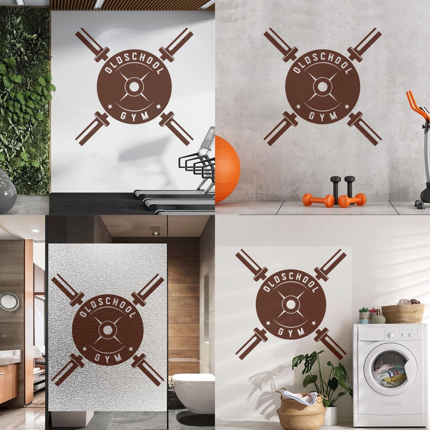 Fine Carving Stickers Workout Training Hall Oldschool Gymnastics Store Decoration