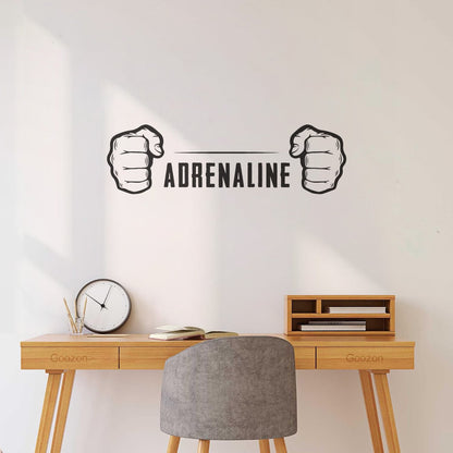 Lettering Decals Adrenaline Fighting Fight Club Hand Sports Training Removable Without Leaving Glue