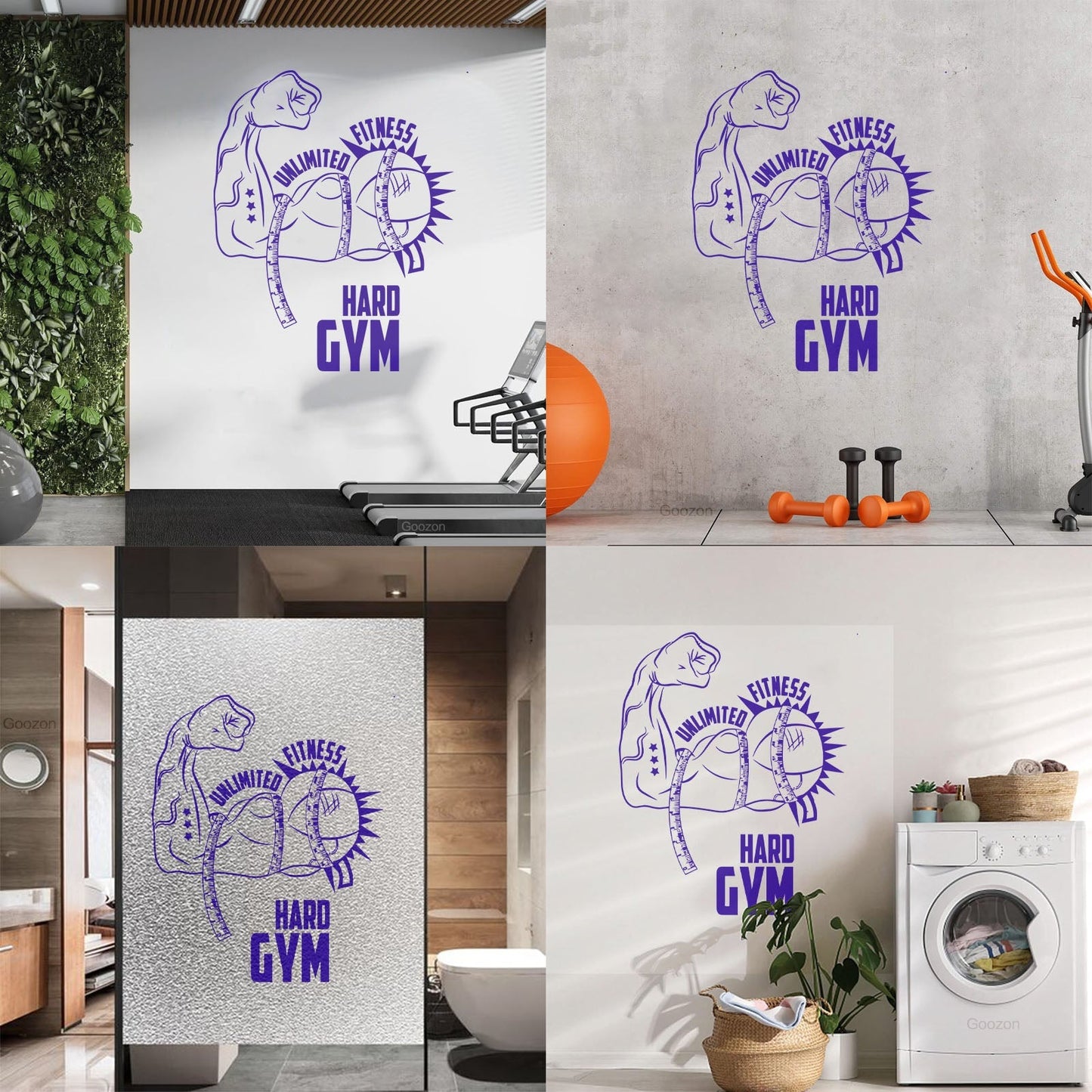 Lettering Stickers Gymnastics Fitnesscenter Motivation Sport Muscle Training Art Mural Painting