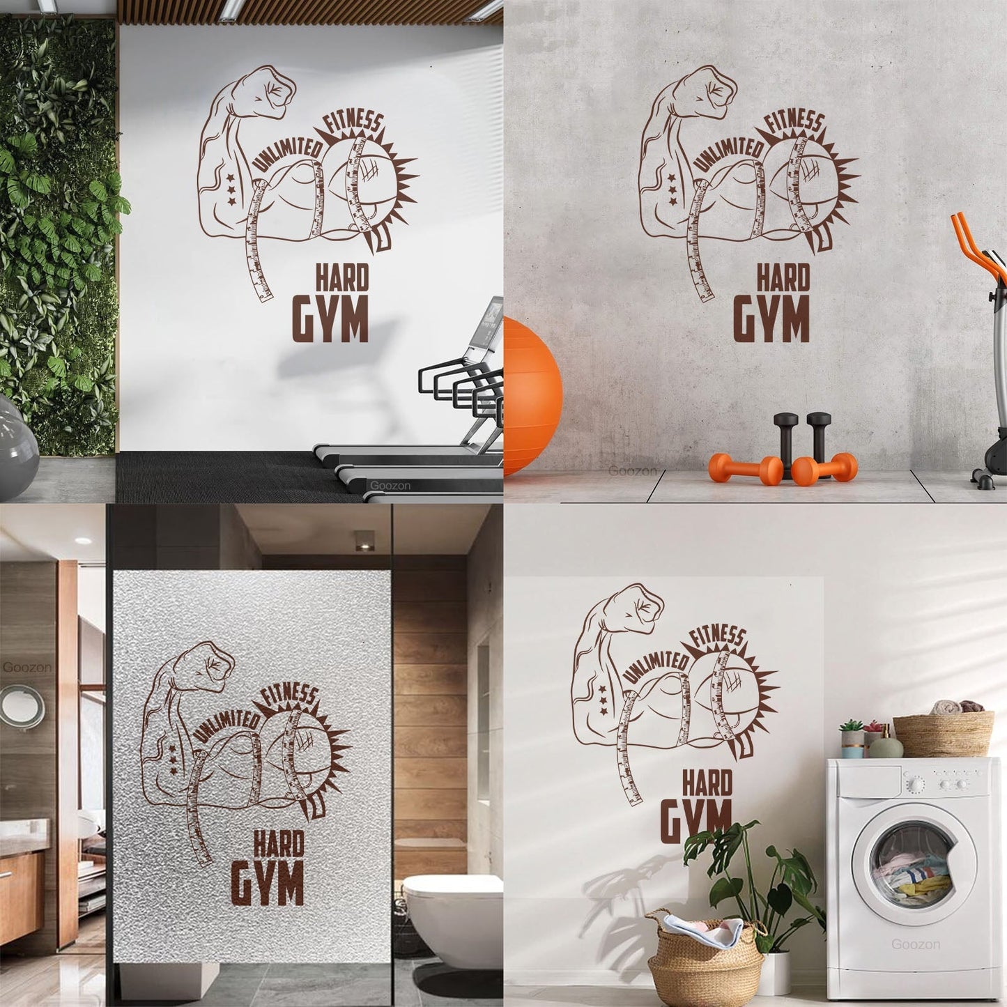 Lettering Stickers Gymnastics Fitnesscenter Motivation Sport Muscle Training Art Mural Painting