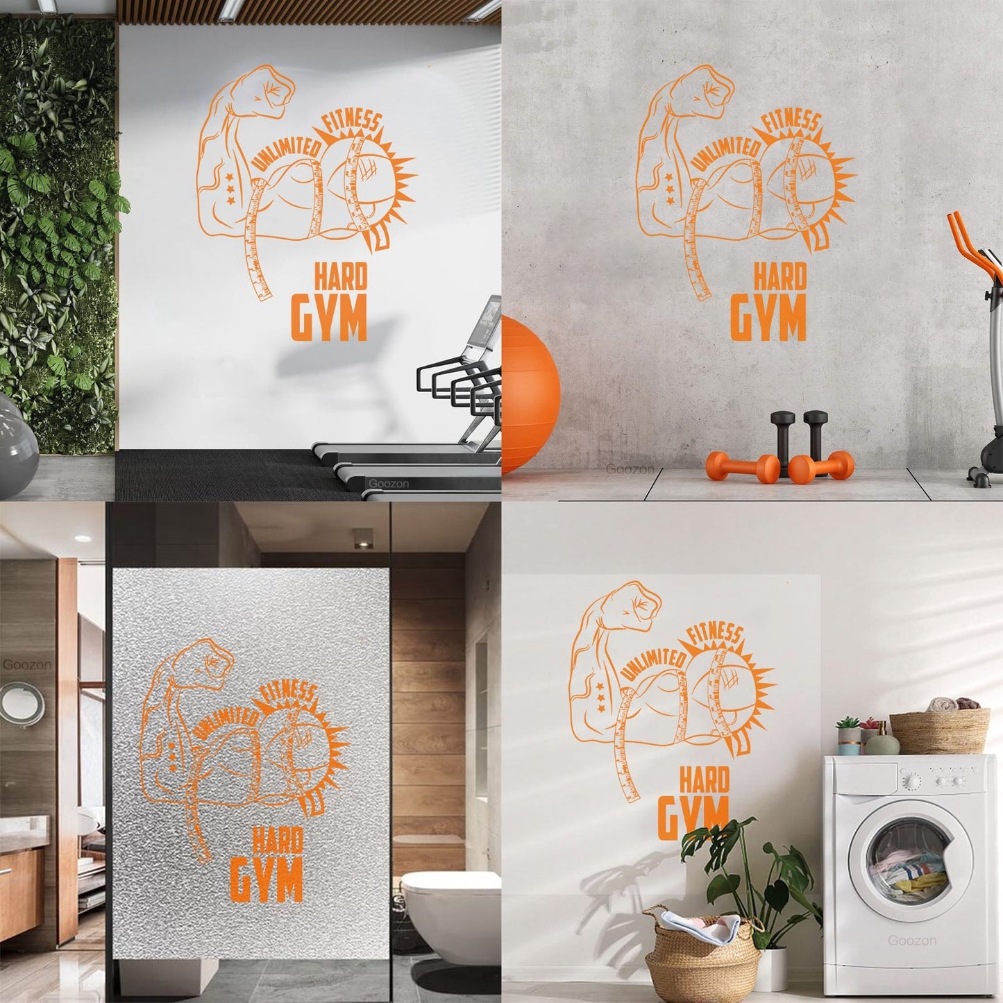 Lettering Stickers Gymnastics Fitnesscenter Motivation Sport Muscle Training Art Mural Painting