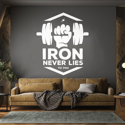 Mural And Wall Vinyl Decal Iron Fitnesscenter Bodybuilding Motivation Training Art Decoration