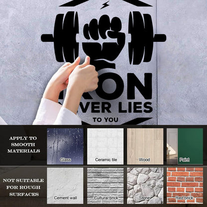 Mural And Wall Vinyl Decal Iron Fitnesscenter Bodybuilding Motivation Training Art Decoration