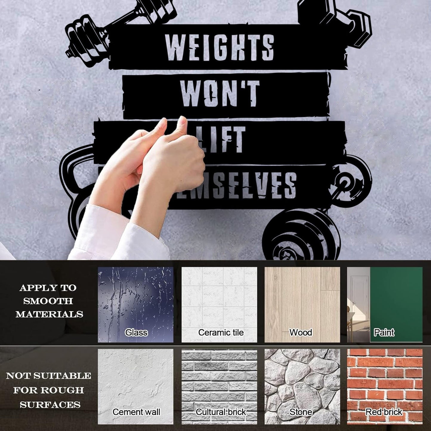 Wall Vinyl Sticker Decor Sports Fitnesscenter Training Motivation Gymnastics Do Not Damage The Wall Surface