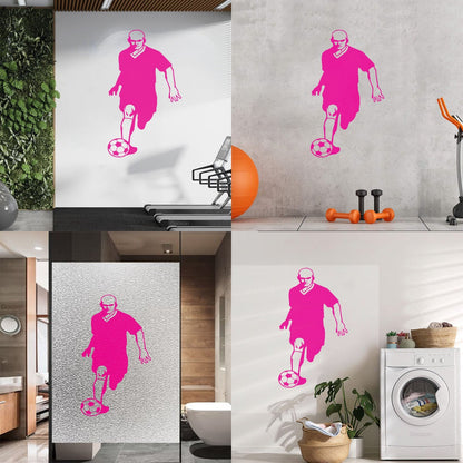 Wall Decals Pvc Soccer Football Ball Player Sport Glass Stickers
