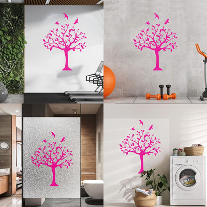 Tree Natural Birds Flowering Vinyl Art Sticker Do Not Damage The Wall Surface