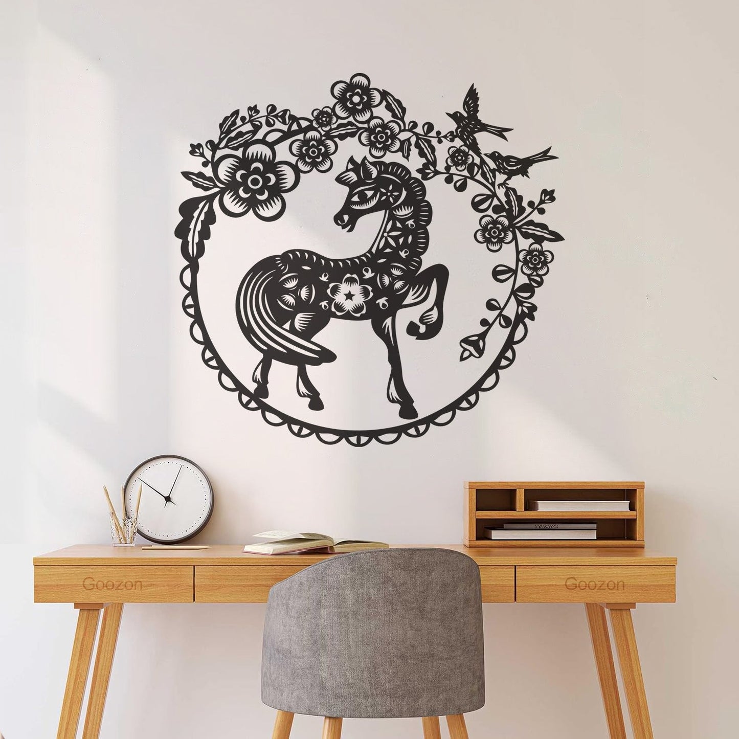 Vinyl Wall Stickers Fairy Story Little Pony Paradise Birds Flowers Berries Easy Installation