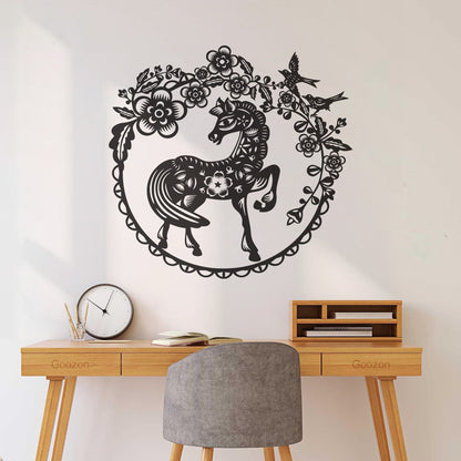Vinyl Wall Stickers Fairy Story Little Pony Paradise Birds Flowers Berries Easy Installation