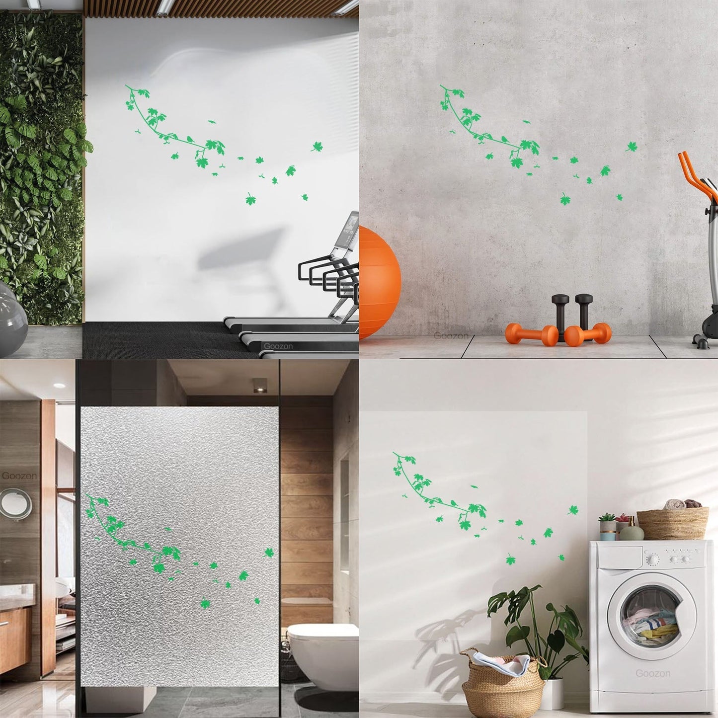 Wall Stickers Paster Paper Bird On A Maple Tree Branch Flowers Natural Store Decoration