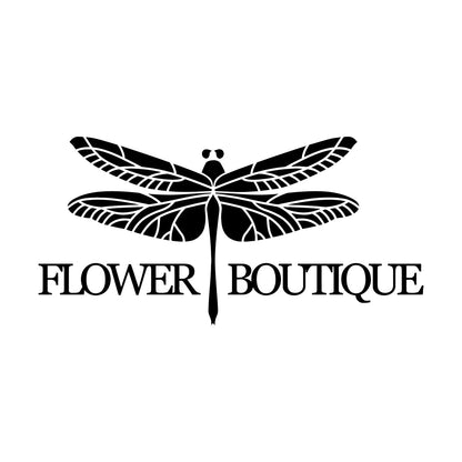 Engraving Decals Flower Boutique Logo Dragonfly Glass Stickers