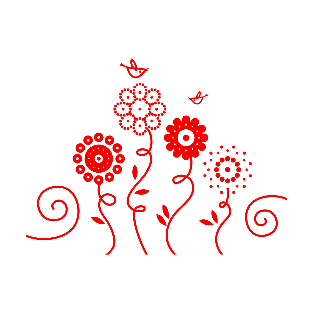 Lettering Stickers Flowers Garden Birds Natural Nursery Easy Installation