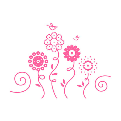 Lettering Stickers Flowers Garden Birds Natural Nursery Easy Installation