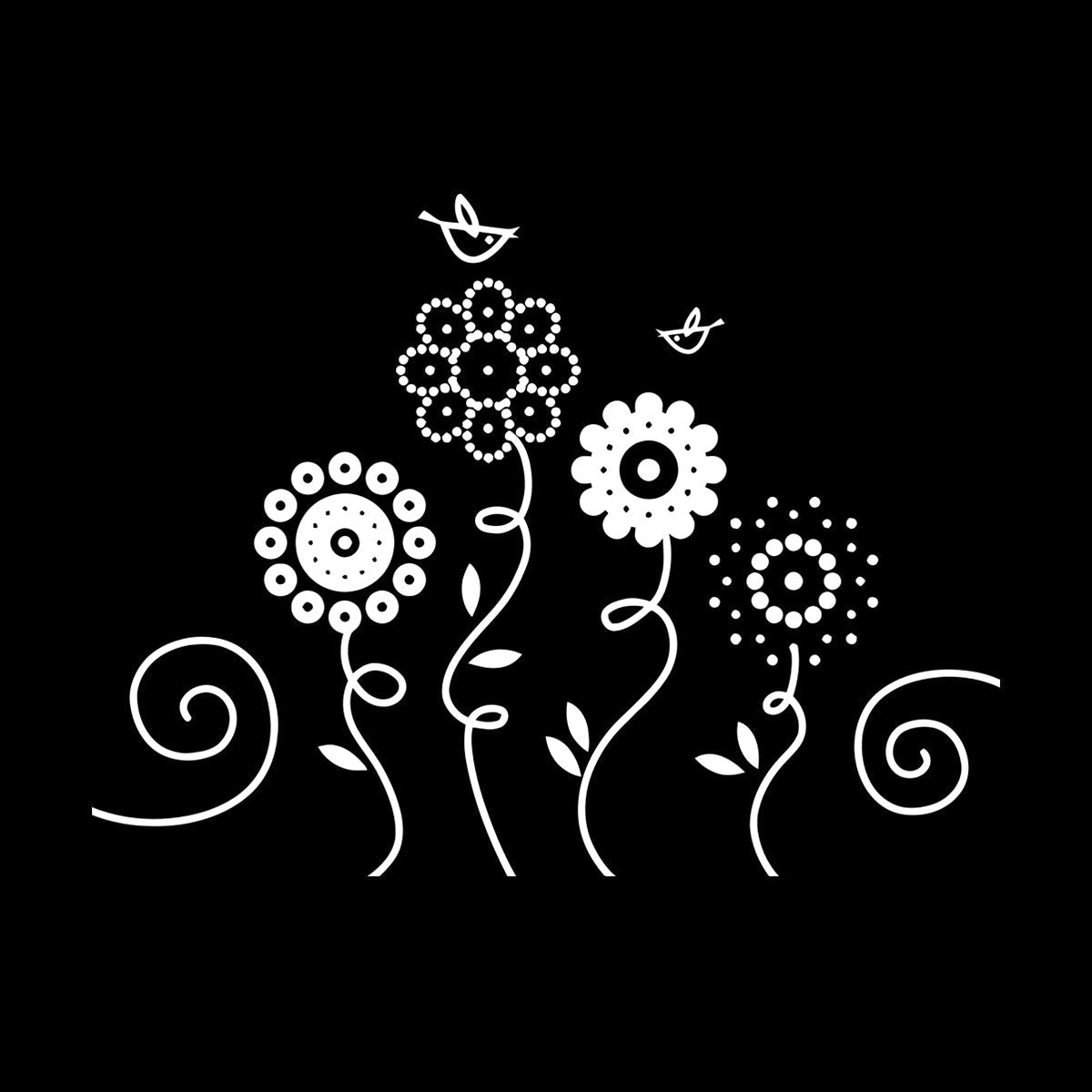 Lettering Stickers Flowers Garden Birds Natural Nursery Easy Installation