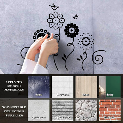 Lettering Stickers Flowers Garden Birds Natural Nursery Easy Installation