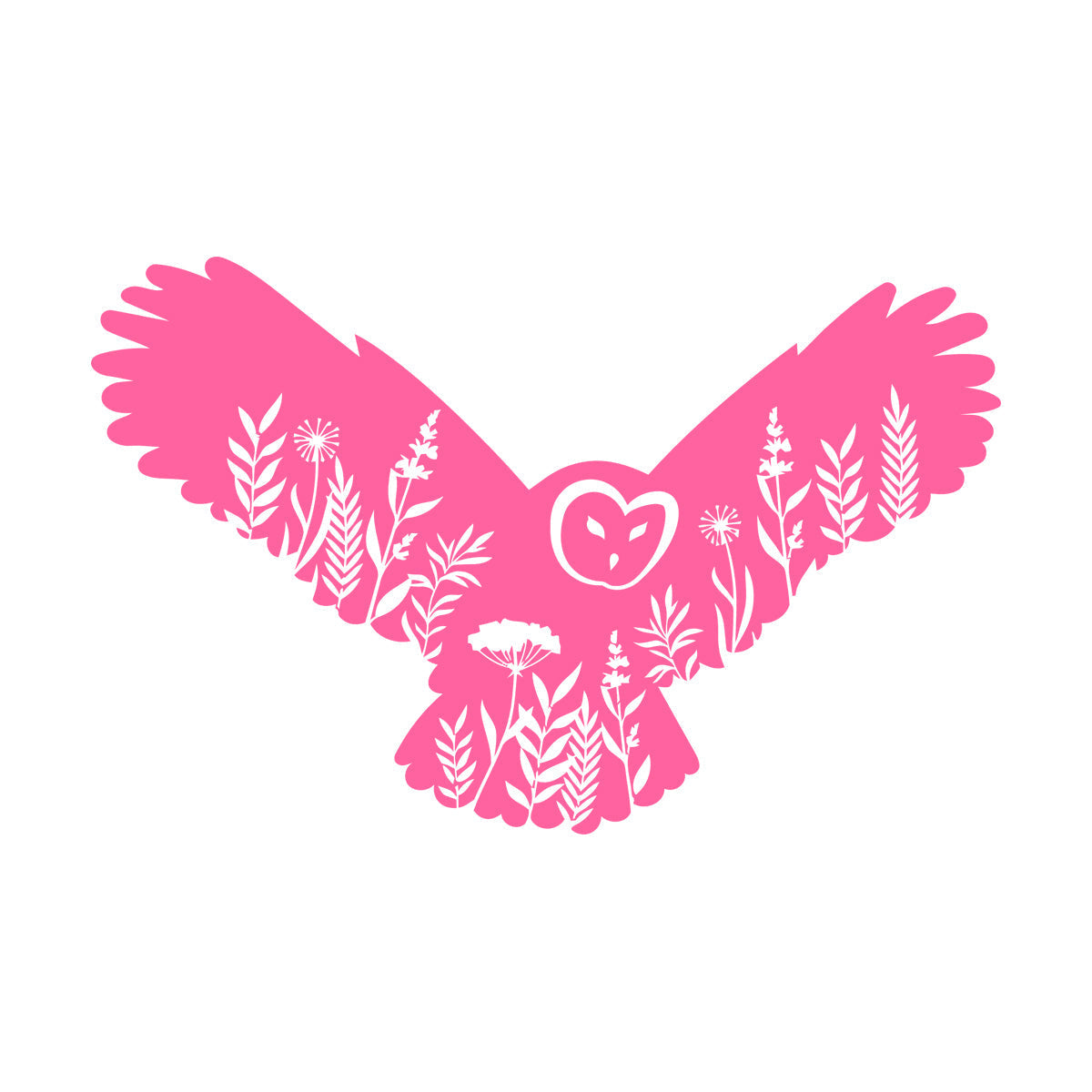 Engraving Stickers Owl Night Bird Flowers Natural Self Adhesive