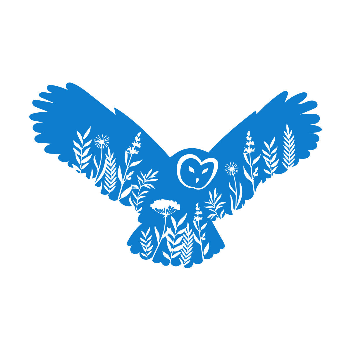 Engraving Stickers Owl Night Bird Flowers Natural Self Adhesive