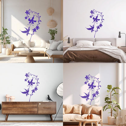 Vinyl Wall Stickers Bird Flower Beautiful Home Personalized Customization