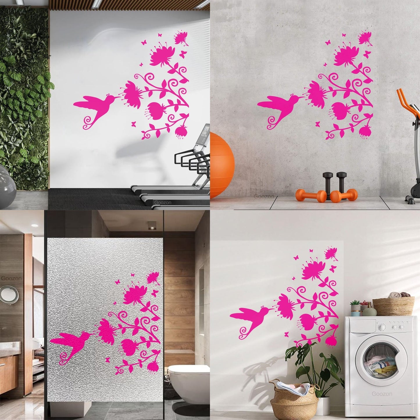 Beautiful Little Bird Colibri Miraculous Flowers Lettering Decals Personalized Customization