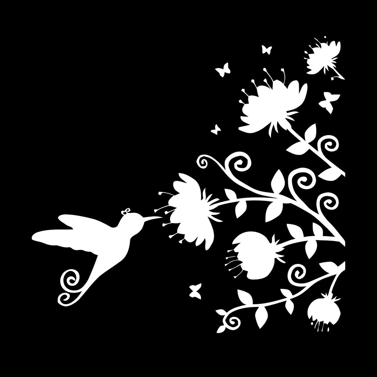 Beautiful Little Bird Colibri Miraculous Flowers Lettering Decals Personalized Customization
