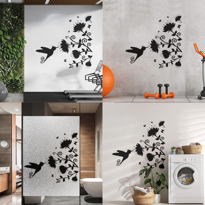 Beautiful Little Bird Colibri Miraculous Flowers Lettering Decals Personalized Customization