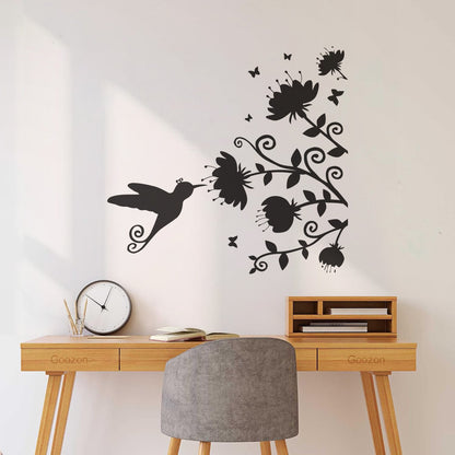 Beautiful Little Bird Colibri Miraculous Flowers Lettering Decals Personalized Customization