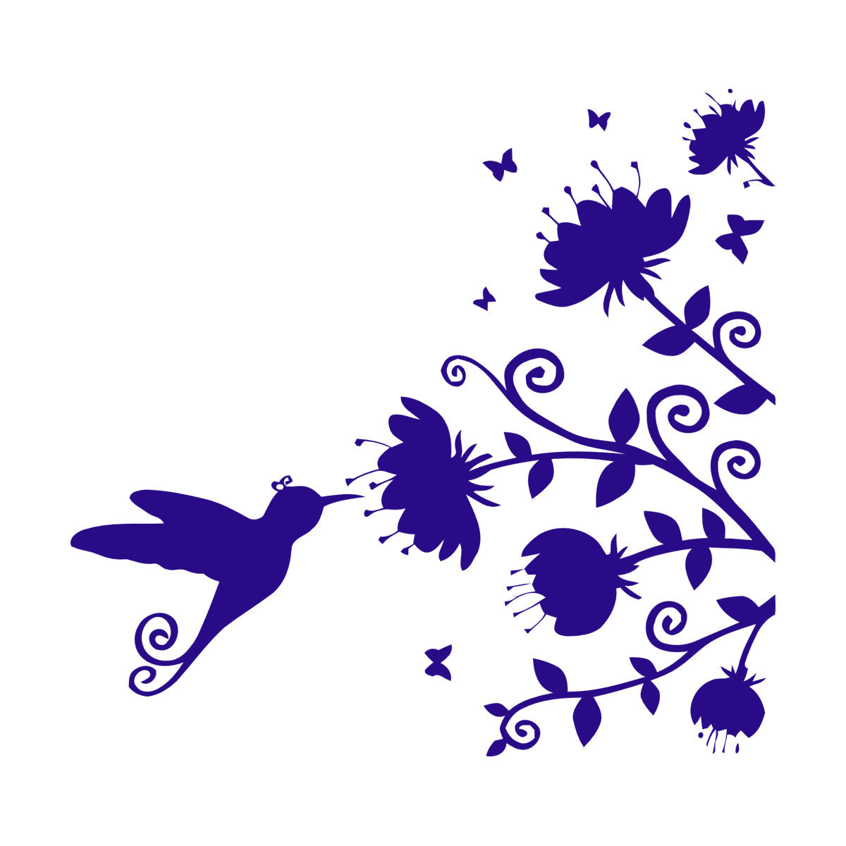 Beautiful Little Bird Colibri Miraculous Flowers Lettering Decals Personalized Customization