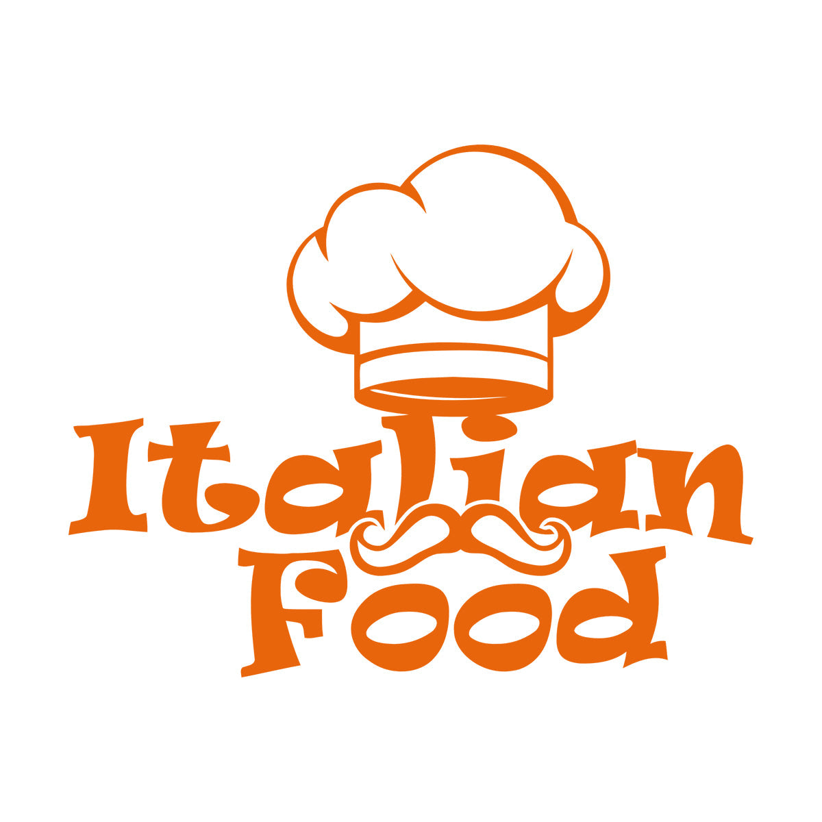 Engraving Decals Italian Food Lettering Pasta Chef'S Hat Kitchen Store Decoration