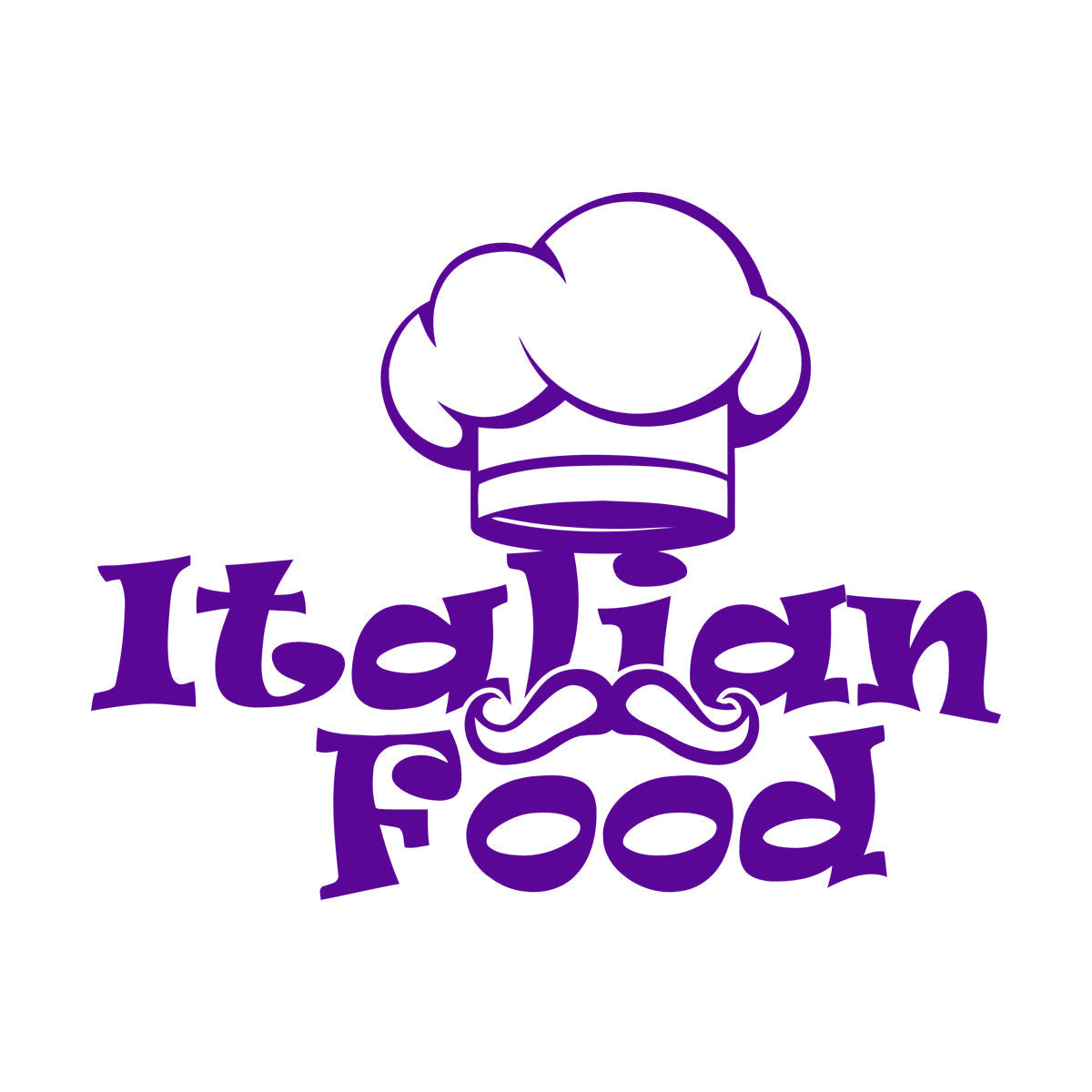 Engraving Decals Italian Food Lettering Pasta Chef'S Hat Kitchen Store Decoration