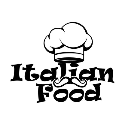 Engraving Decals Italian Food Lettering Pasta Chef'S Hat Kitchen Store Decoration
