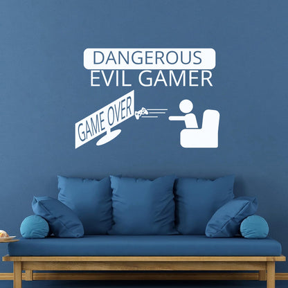 Fine Carving Decals Game Over Joystick Gaming Boy'S Tattoo Culture