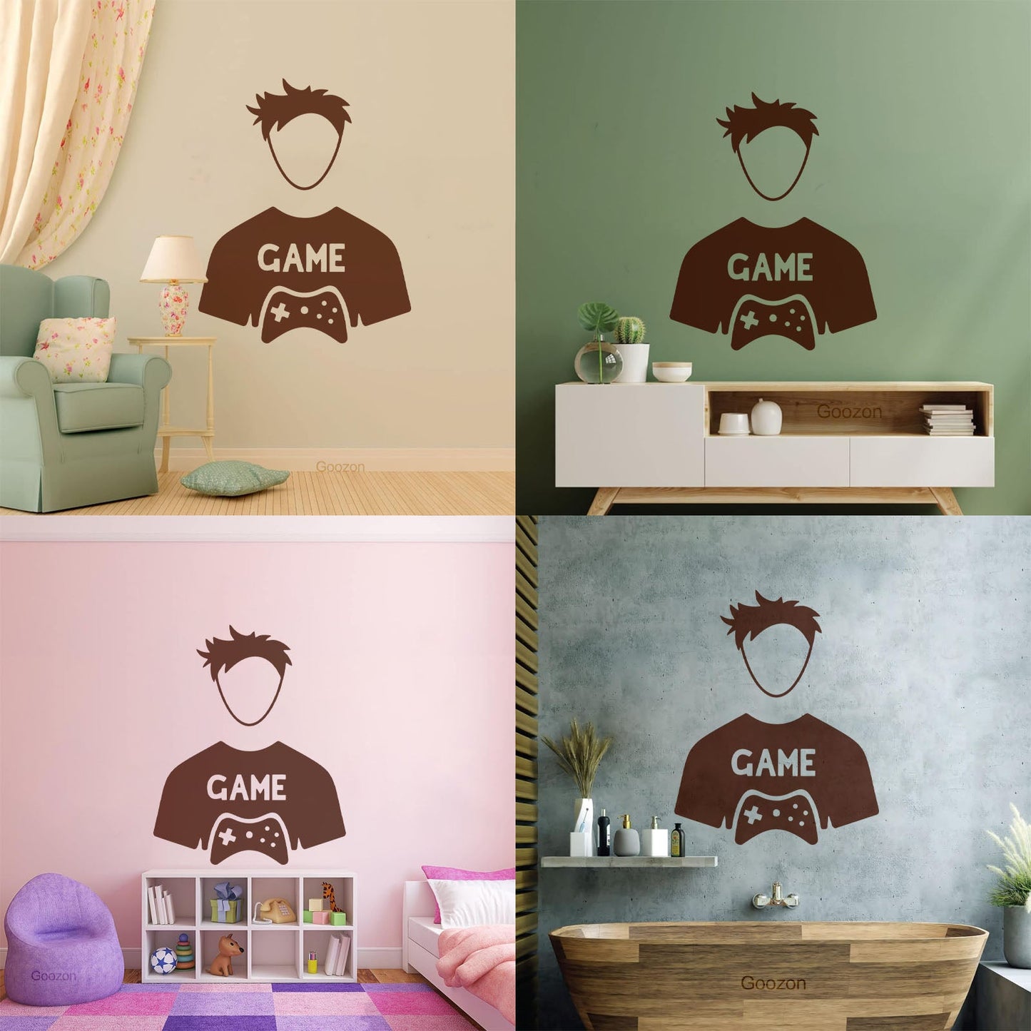 Fine Carving Decals Game Video Game Kids Boy Play Art Mural Painting