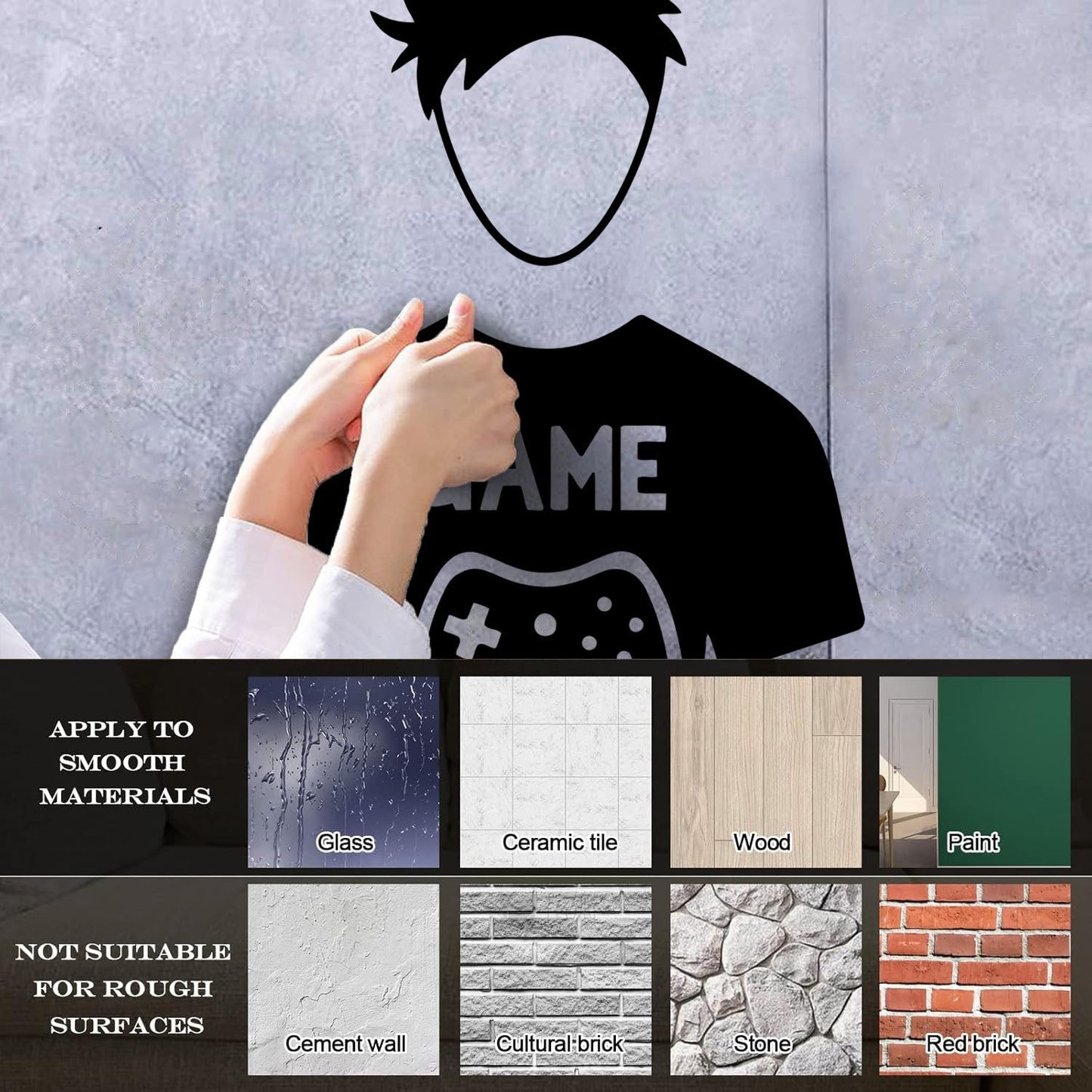 Fine Carving Decals Game Video Game Kids Boy Play Art Mural Painting