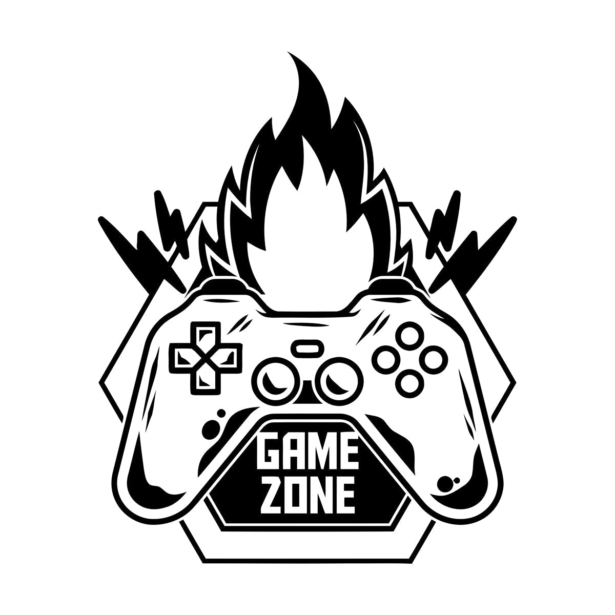 Vinyl Wall Decals Game Zone Fire Video Games Play Boys Window Decals