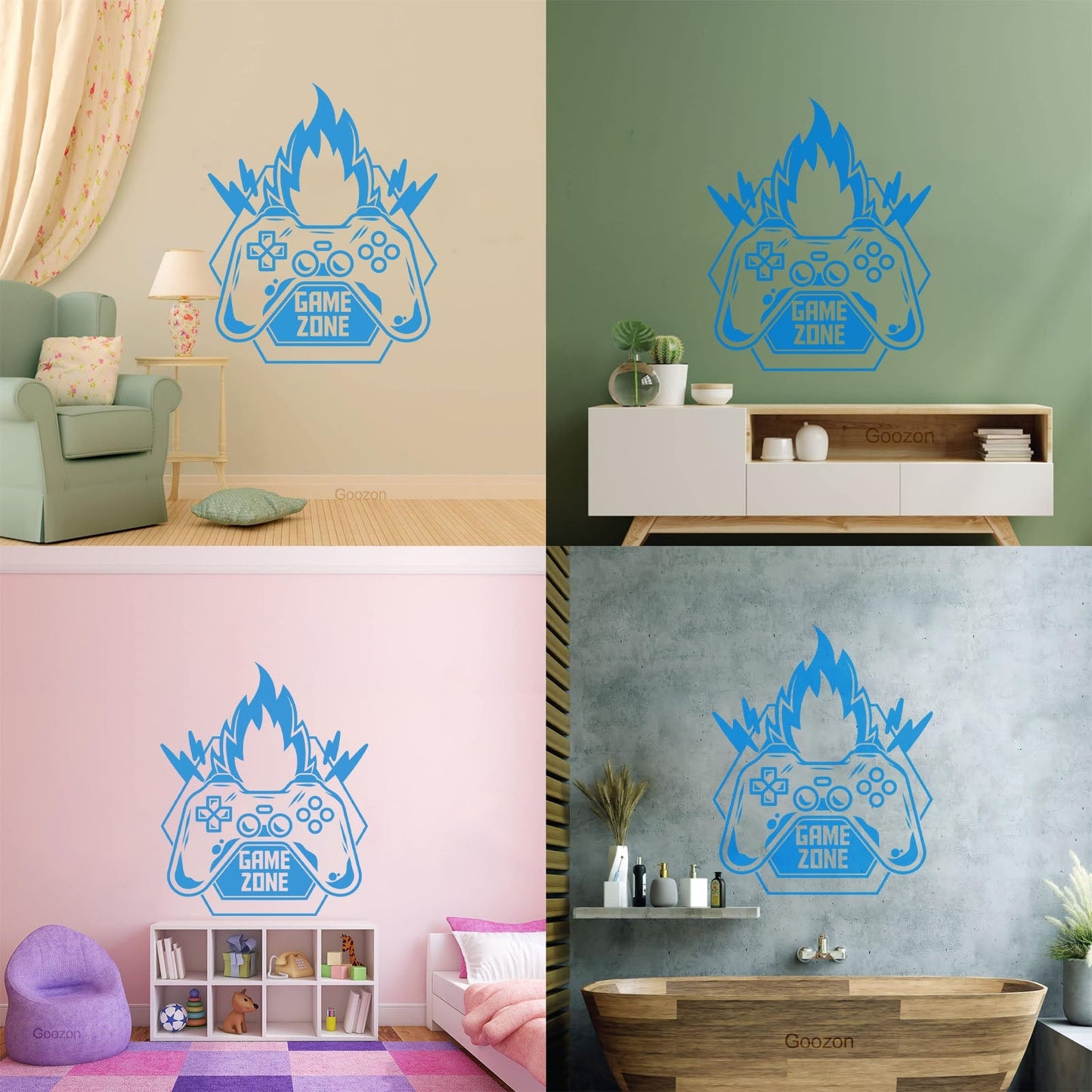 Vinyl Wall Decals Game Zone Fire Video Games Play Boys Window Decals